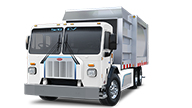 Peterbilt Model 520EV Electric White Truck with Silver Refuse Garbage Collection Body Isolated - Thumbnail